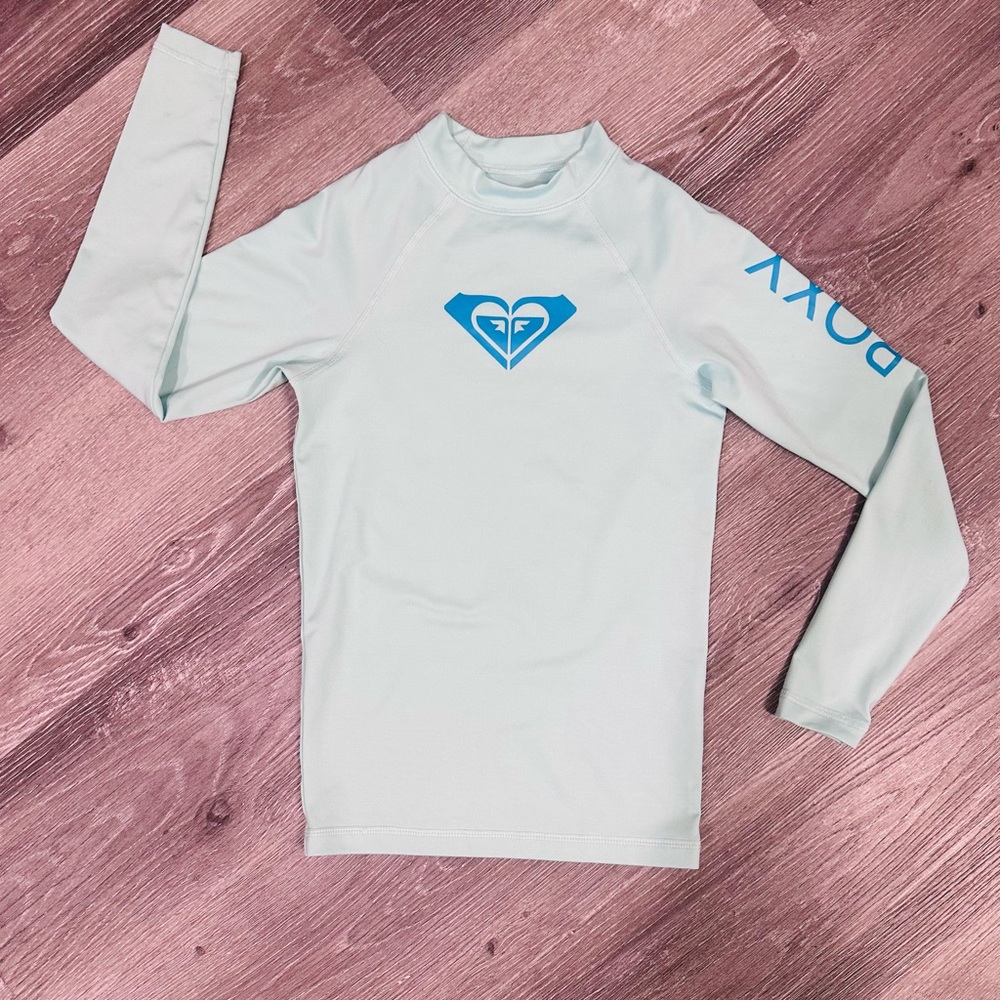 Roxy Kids Rashguard - Soft Blue size 12